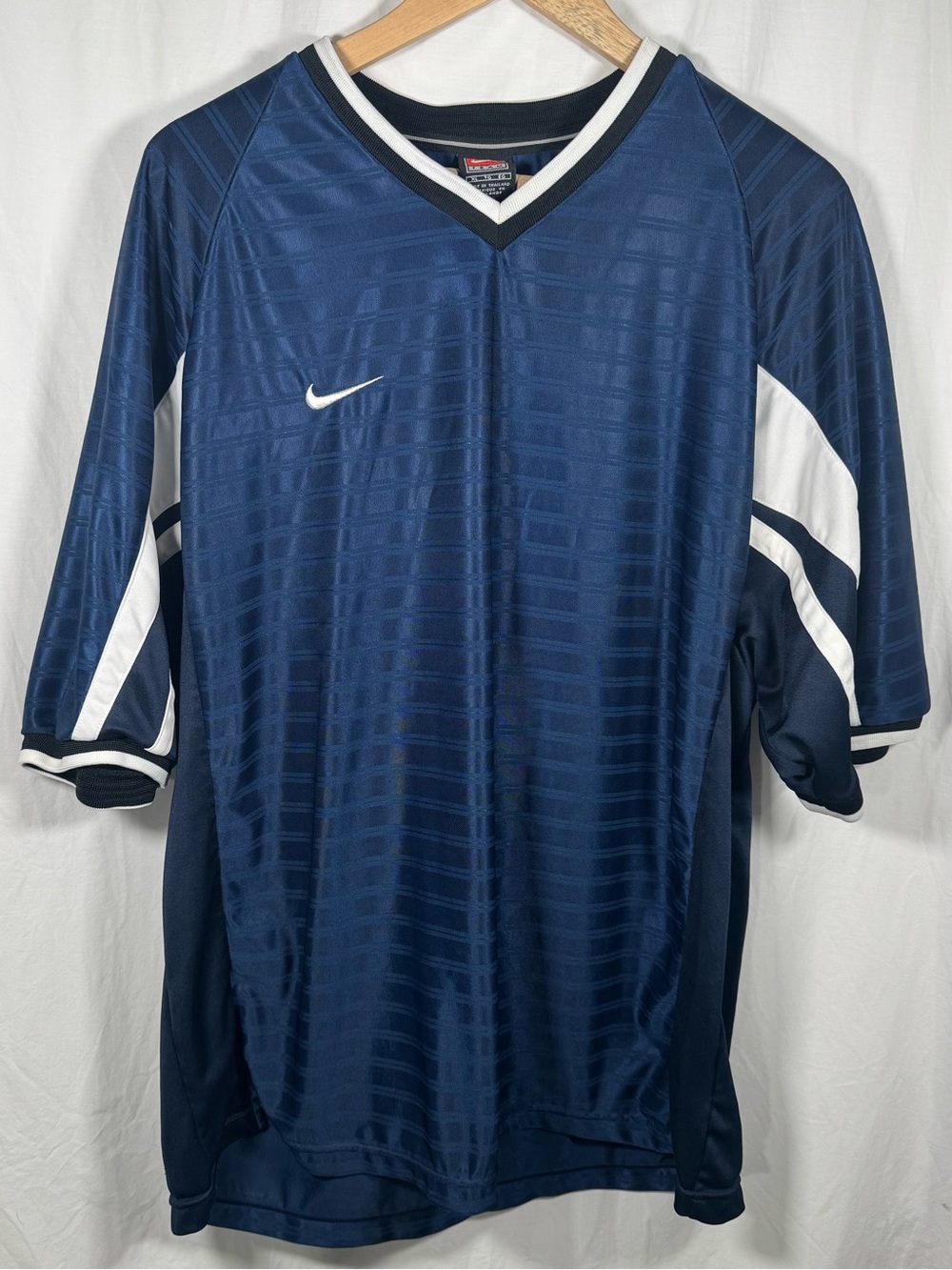 Vintage 90s Nike Template Football Shirt Blue Soccer Jersey
